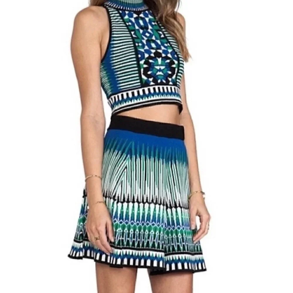 💚 Torn by Ronny Kobo Annabella green combo set (crop top and mini skirt)…